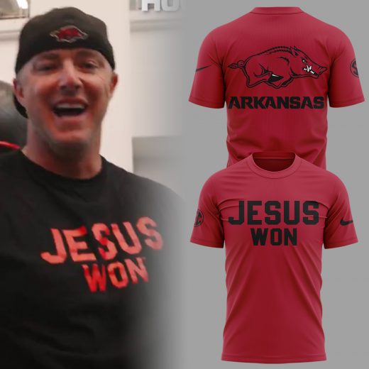 Arkansas Razorback x Jesus Won 2025 Black T-shirt