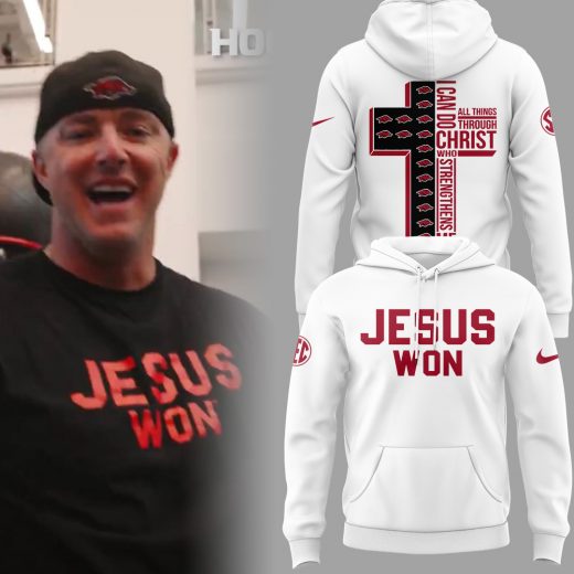 Arkansas Razorback x Jesus Won 2025 Black T-shirt