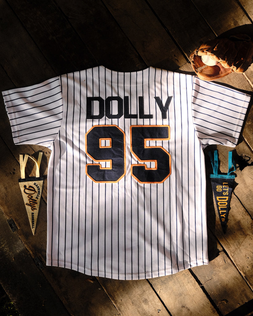 Dolly Parton Game Day Pinstripe Baseball Jersey Dolly Parton Game Day Pinstripe Baseball Jersey