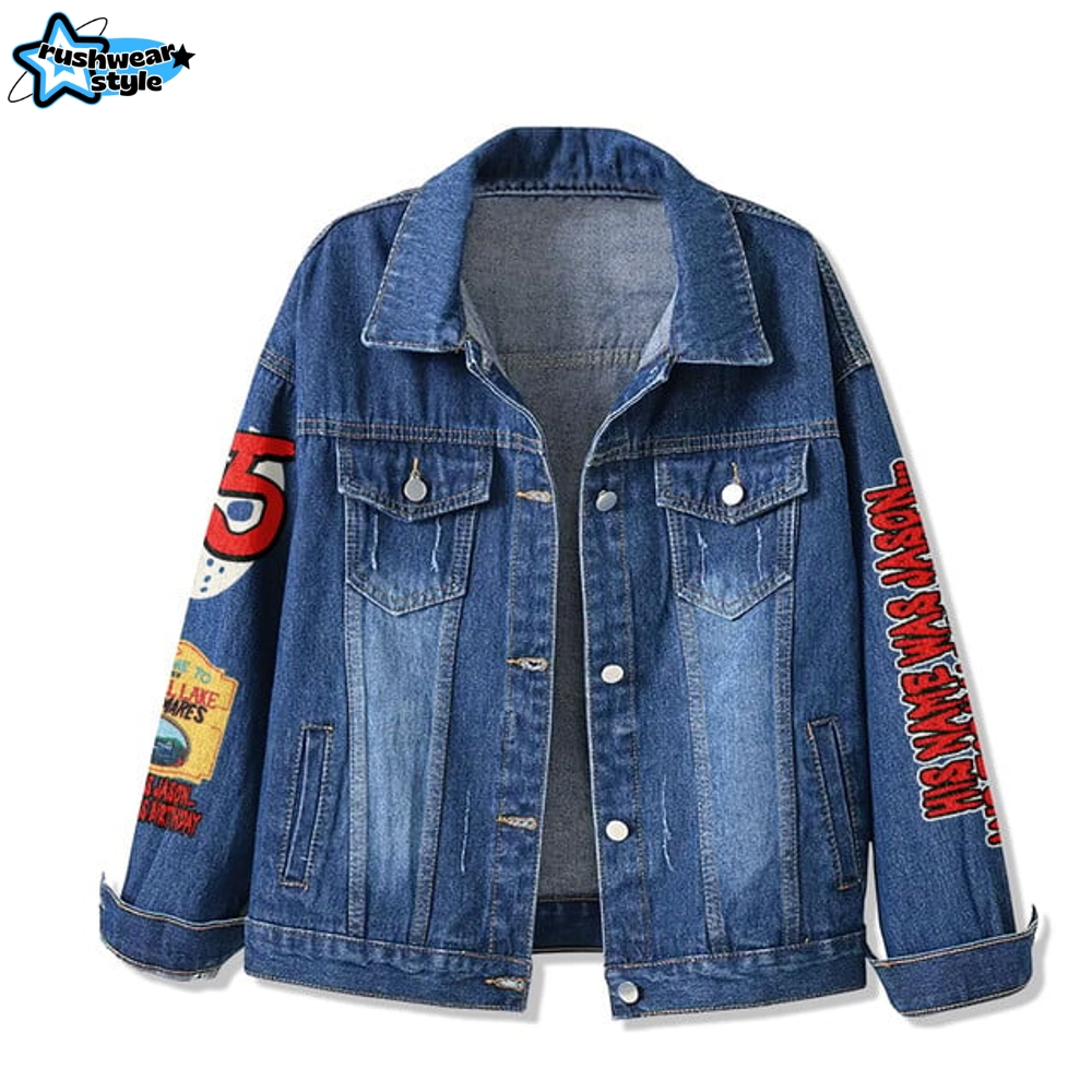 45th Year Anniversary Friday the 13th Crystal Lake Nightmares 2025 Denim Jacket 45th Year Anniversary Friday the 13th Crystal Lake Nightmares 2025 Denim Jacket
