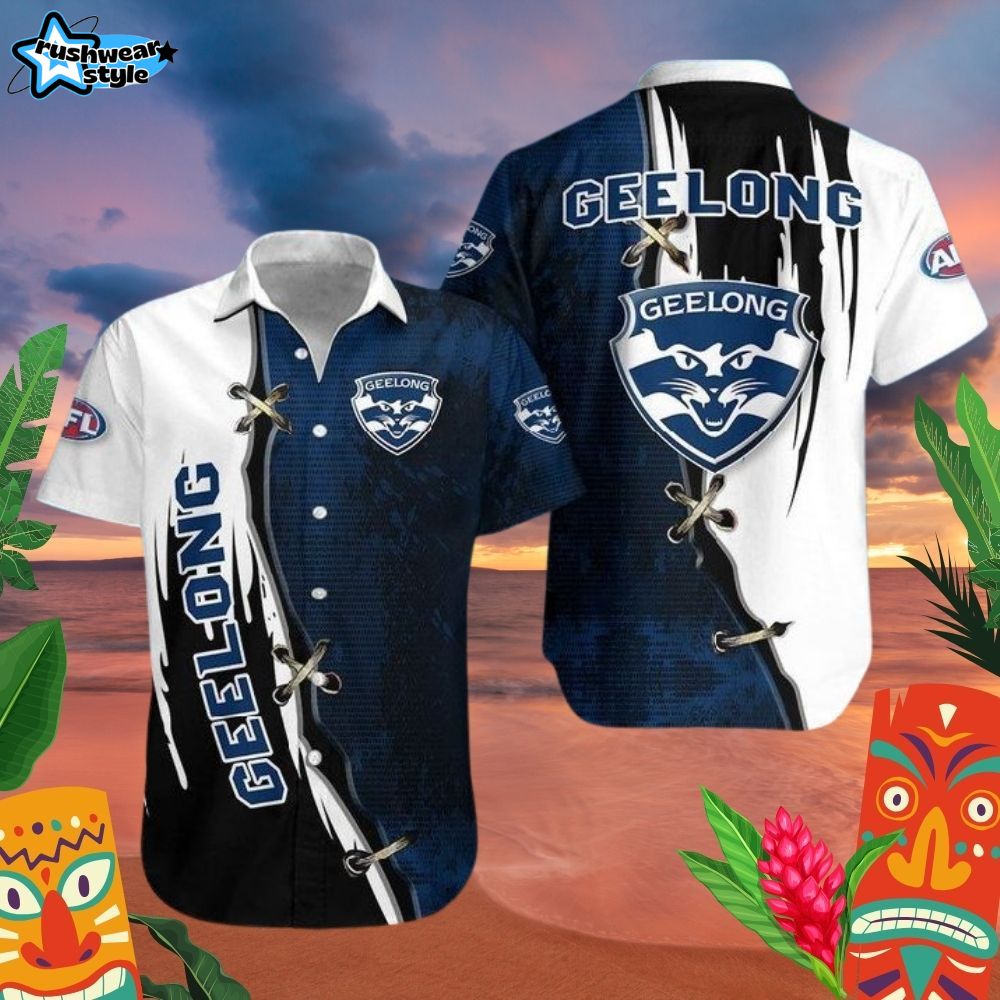 Afl Geelong Cats Aloha Hawaiian Shirt Afl Geelong Cats Aloha Hawaiian Shirt