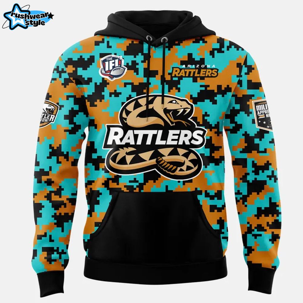 Arizona Rattlers Rattlers Relics 2025 Military Night Hoodie, Cap Arizona Rattlers Rattlers Relics 2025 Military Night Hoodie, Cap