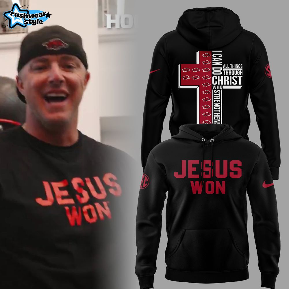 Arkansas Razorback x Jesus Won Special Edition Black Hoodie Arkansas Razorback x Jesus Won Special Edition Black Hoodie