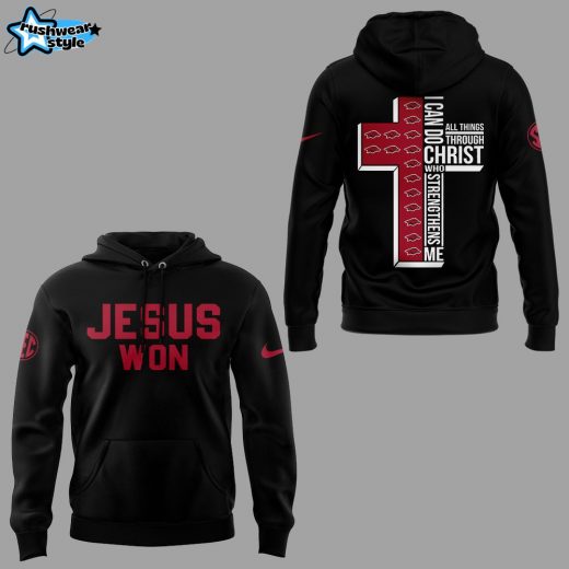 Arkansas Razorback x Jesus Won Special Edition Black Hoodie