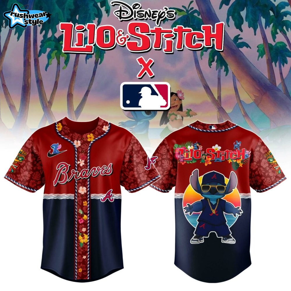 Atlanta Braves MLB x Lilo & Stitch Jersey Atlanta Braves MLB x Lilo & Stitch Jersey