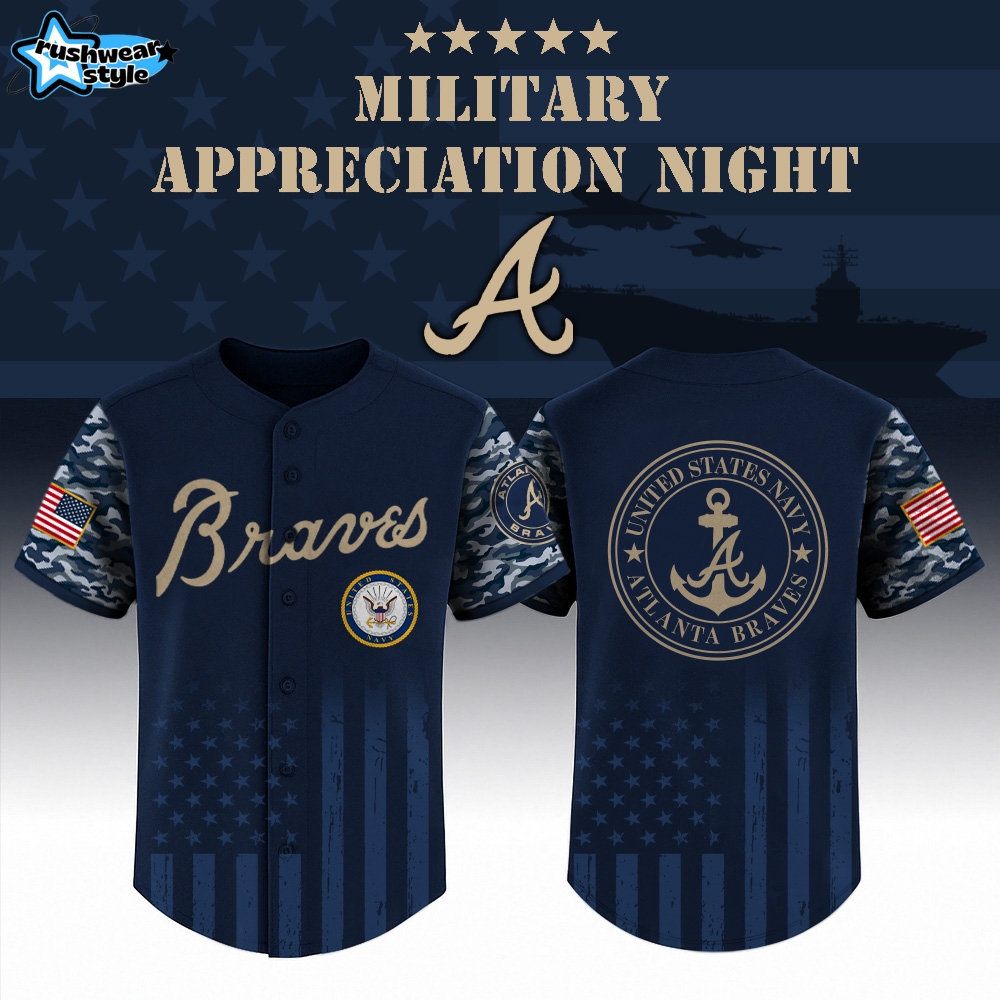 Atlanta Braves x US Navy Appreciation Night Special Edition-3D Baseball Jersey Atlanta Braves x US Navy Appreciation Night Special Edition-3D Baseball Jersey