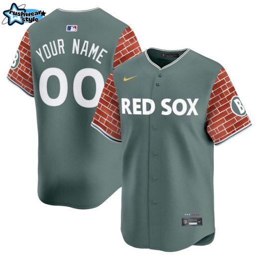 Boston Red Sox 2025 Fenway Red Brick Style Special Green Baseball Jersey