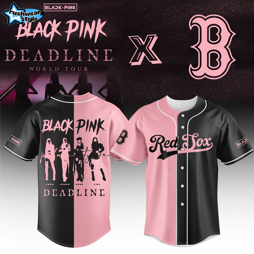 Boston Red Sox x Blackpink Deadline World Tour Baseball Jersey 2025 Boston Red Sox x Blackpink Deadline World Tour Baseball Jersey 2025