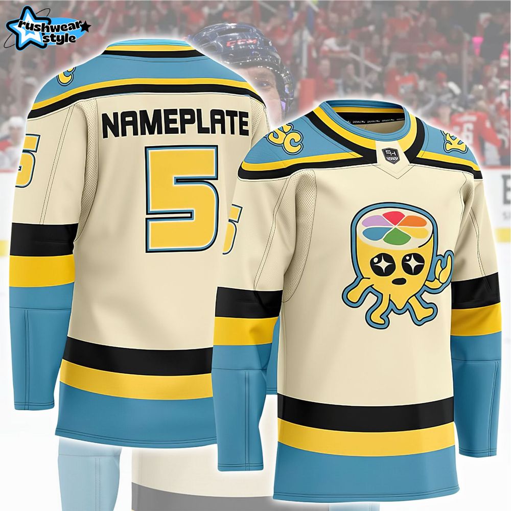Bubble Kraken SC Retro Cream Hockey Jersey Bubble Kraken SC Retro Cream Hockey Jersey