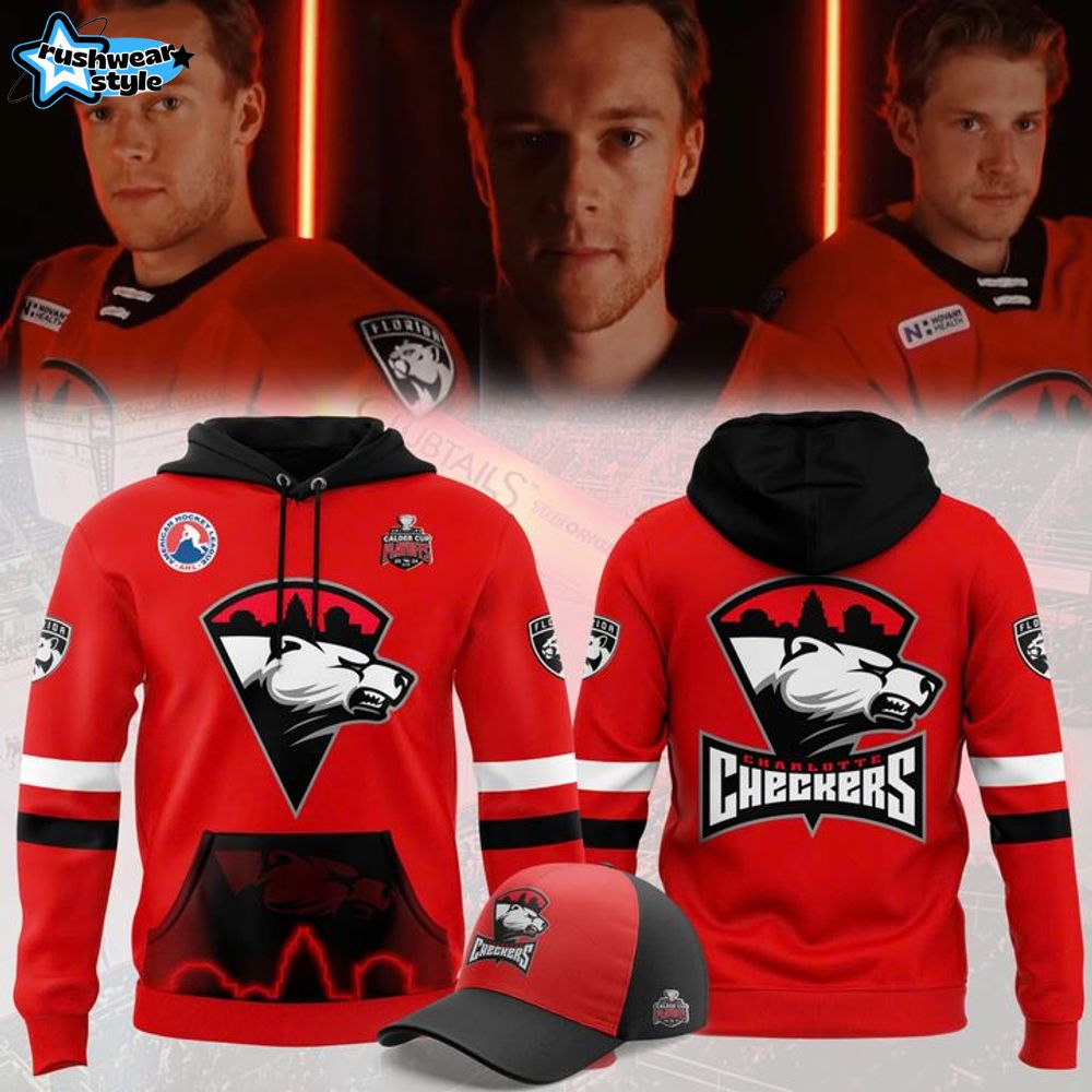 Charlotte Checkers New 2025 Special Hoodie Cap Charlotte Checkers New 2025 Special Hoodie Cap
