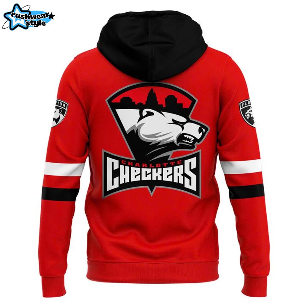 Charlotte Checkers New 2025 Special Hoodie Cap Charlotte Checkers New 2025 Special Hoodie Cap