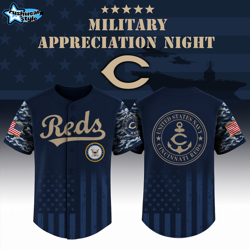 Cincinnati Reds x US Navy Appreciation Night Special Edition-3D Baseball Jersey Cincinnati Reds x US Navy Appreciation Night Special Edition-3D Baseball Jersey