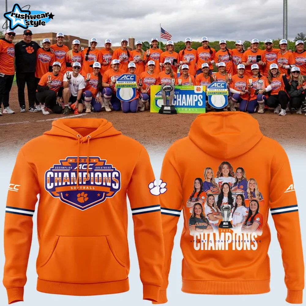 Clemson Tigers 2025 ACC Softball Conference Tournament Champions Hoodie Clemson Tigers 2025 ACC Softball Conference Tournament Champions Hoodie