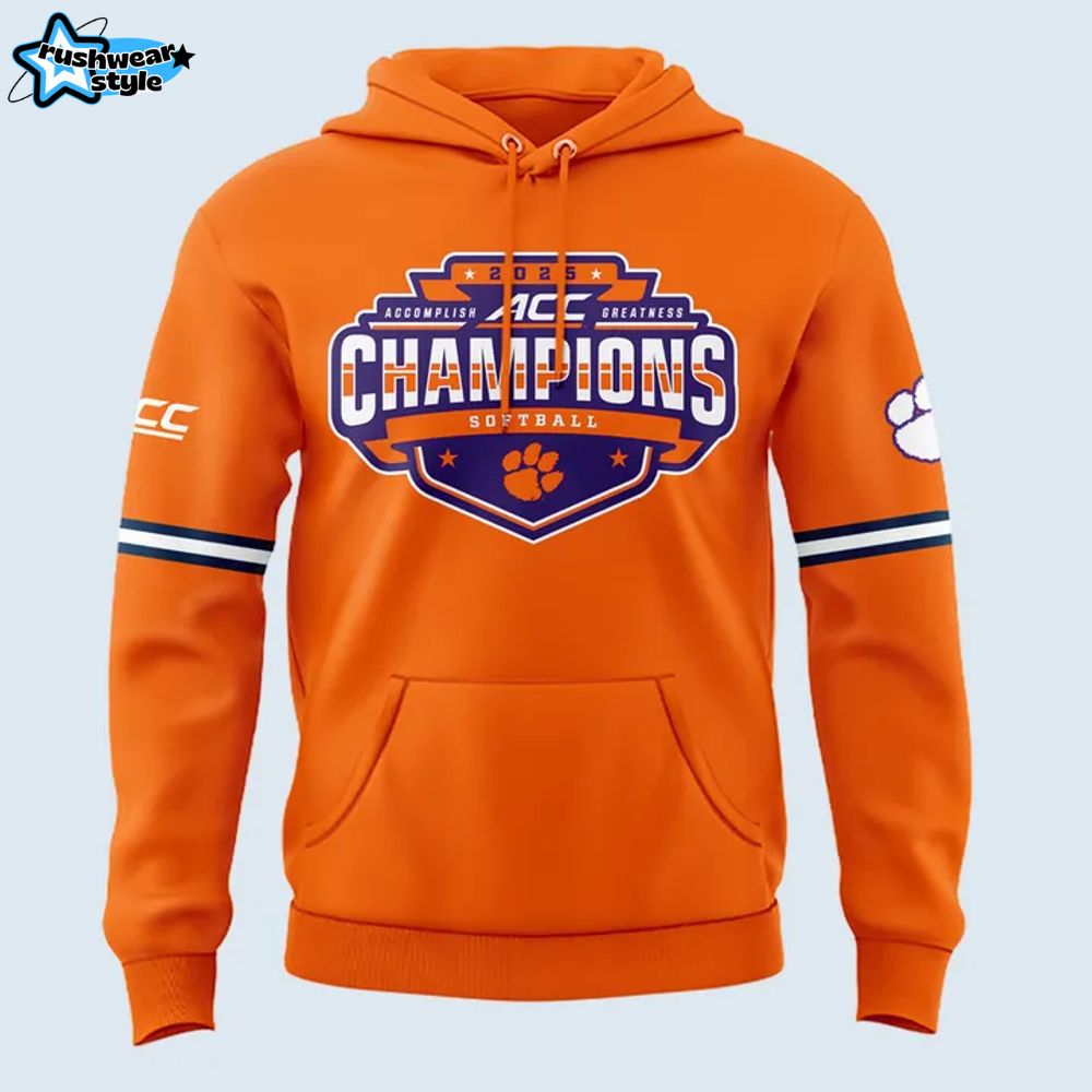 Clemson Tigers 2025 ACC Softball Conference Tournament Champions Hoodie Clemson Tigers 2025 ACC Softball Conference Tournament Champions Hoodie