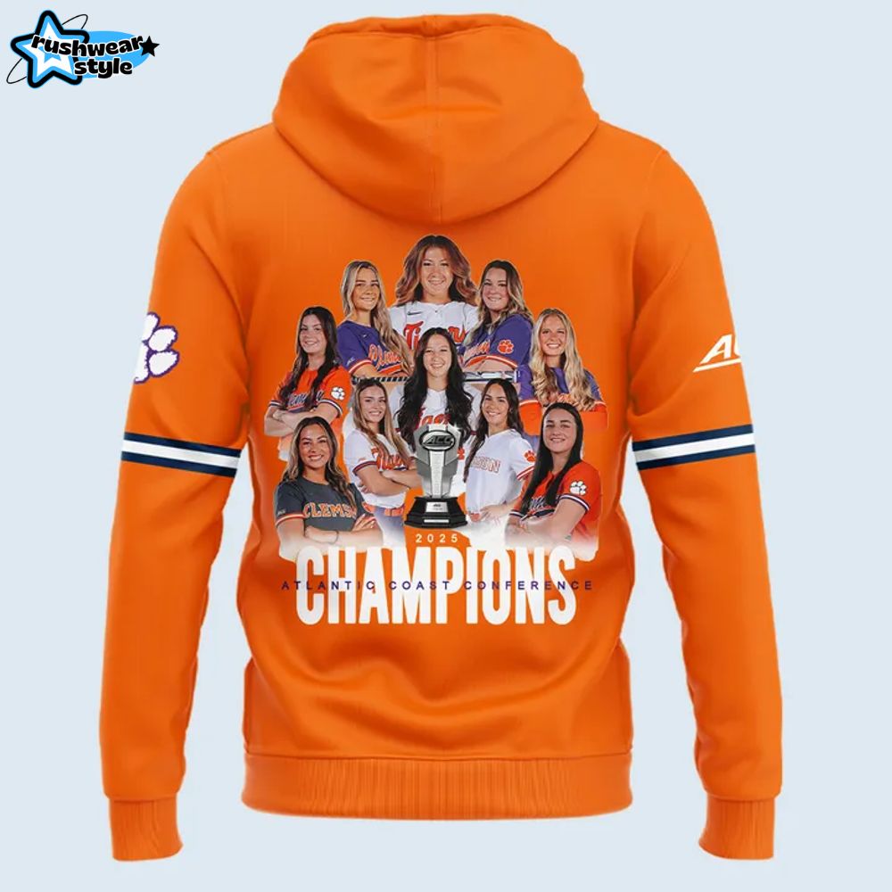 Clemson Tigers 2025 ACC Softball Conference Tournament Champions Hoodie Clemson Tigers 2025 ACC Softball Conference Tournament Champions Hoodie