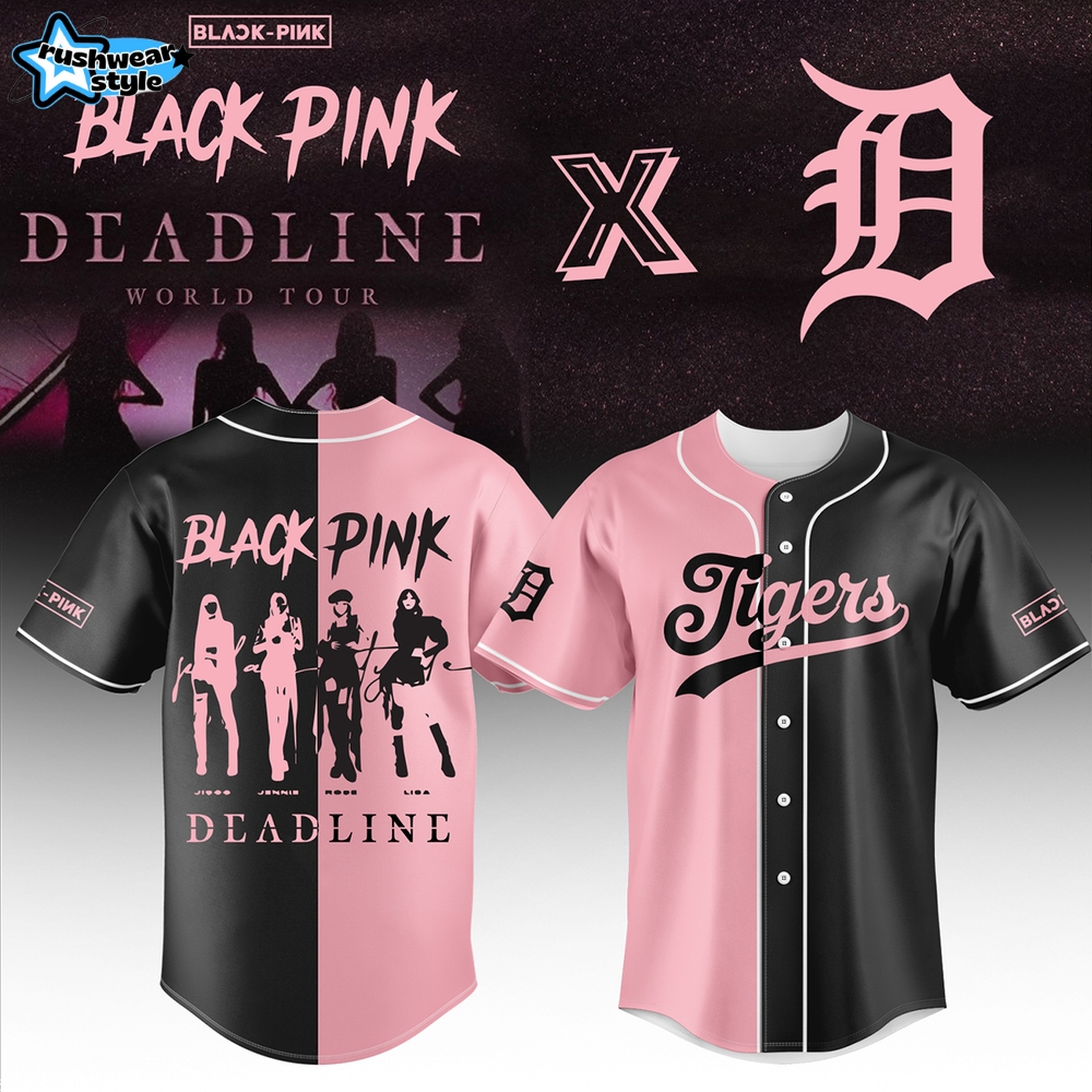 Detroit Tigers x Blackpink Deadline World Tour Baseball Jersey 2025 Detroit Tigers x Blackpink Deadline World Tour Baseball Jersey 2025