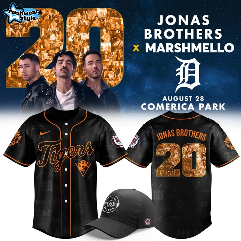 Detroit Tigers x Jonas Brothers x Marshmello 2025 Tour Baseball Jersey Detroit Tigers x Jonas Brothers x Marshmello 2025 Tour Baseball Jersey