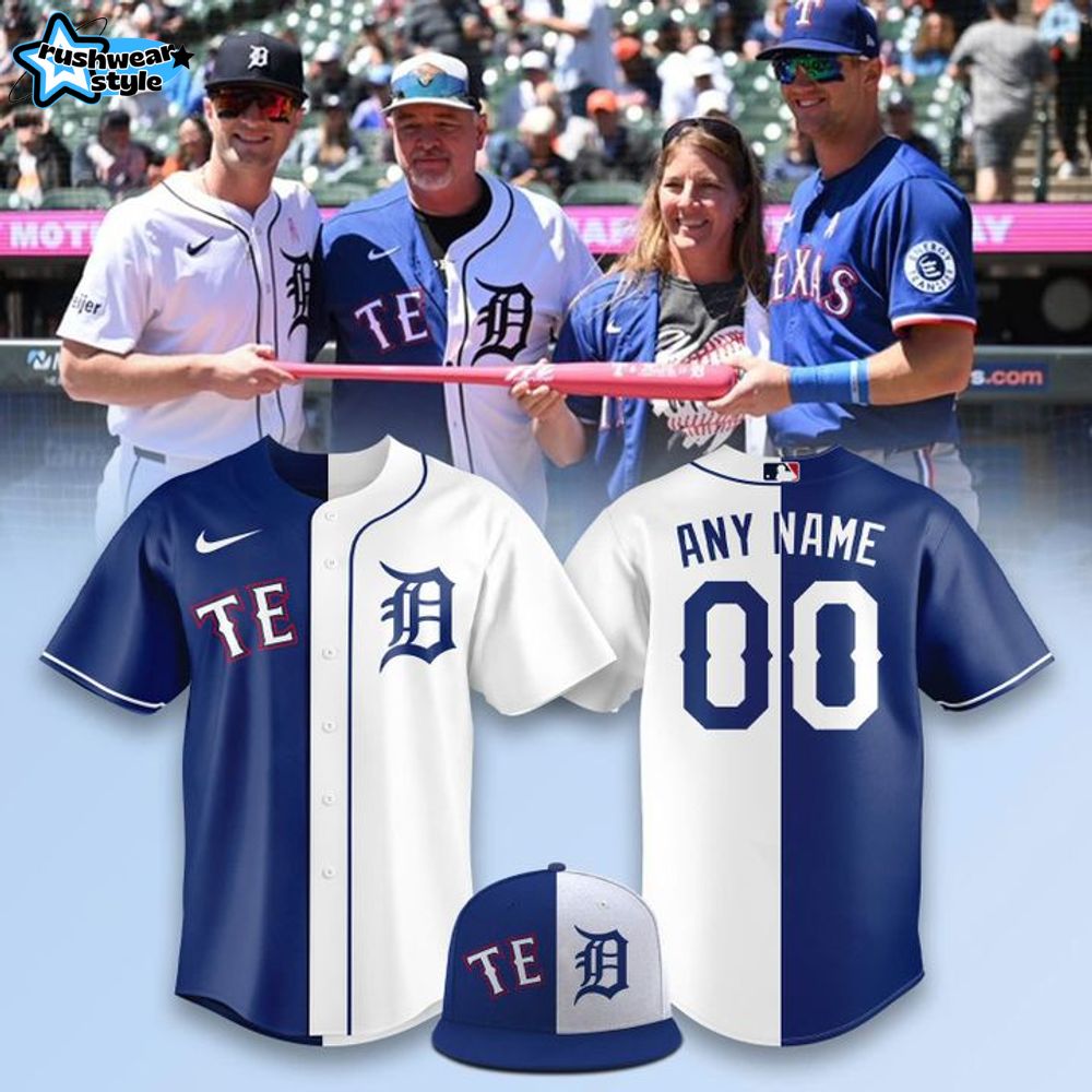 Detroit Tigers x Texas Rangers Jung Family Custom Baseball Jersey Detroit Tigers x Texas Rangers Jung Family Custom Baseball Jersey