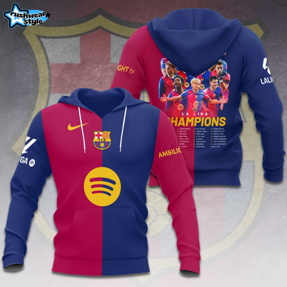 FC Barcelona 2025 Champions La Liga Limited Edition Hoodie FC Barcelona 2025 Champions La Liga Limited Edition Hoodie