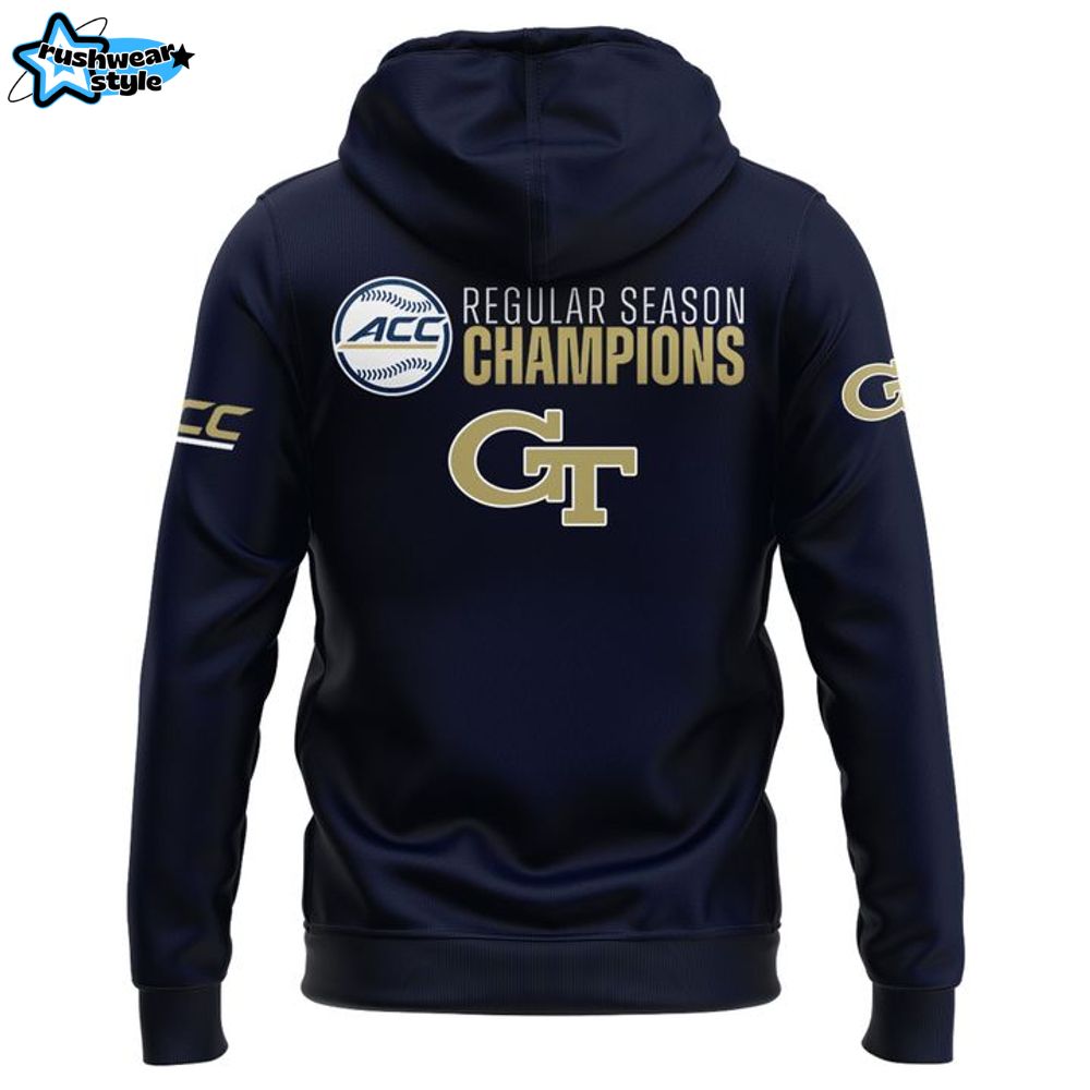 Georgia Tech Yellow Jackets 2025 ACC Baseball Regular Season Champions Hoodie Georgia Tech Yellow Jackets 2025 ACC Baseball Regular Season Champions Hoodie