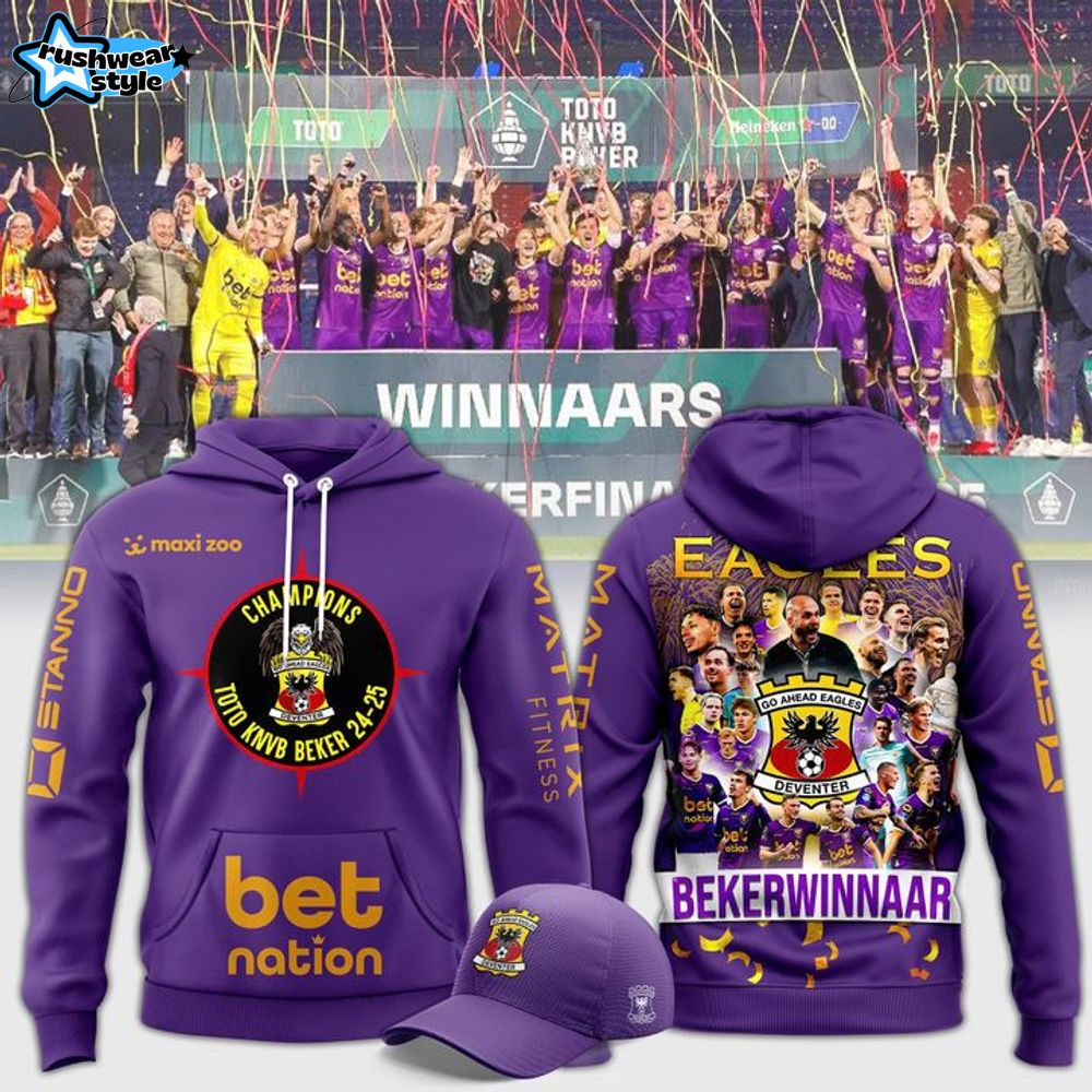 Go Ahead Eagles Bekerwinnaar Special Purple Hoodie Go Ahead Eagles Bekerwinnaar Special Purple Hoodie
