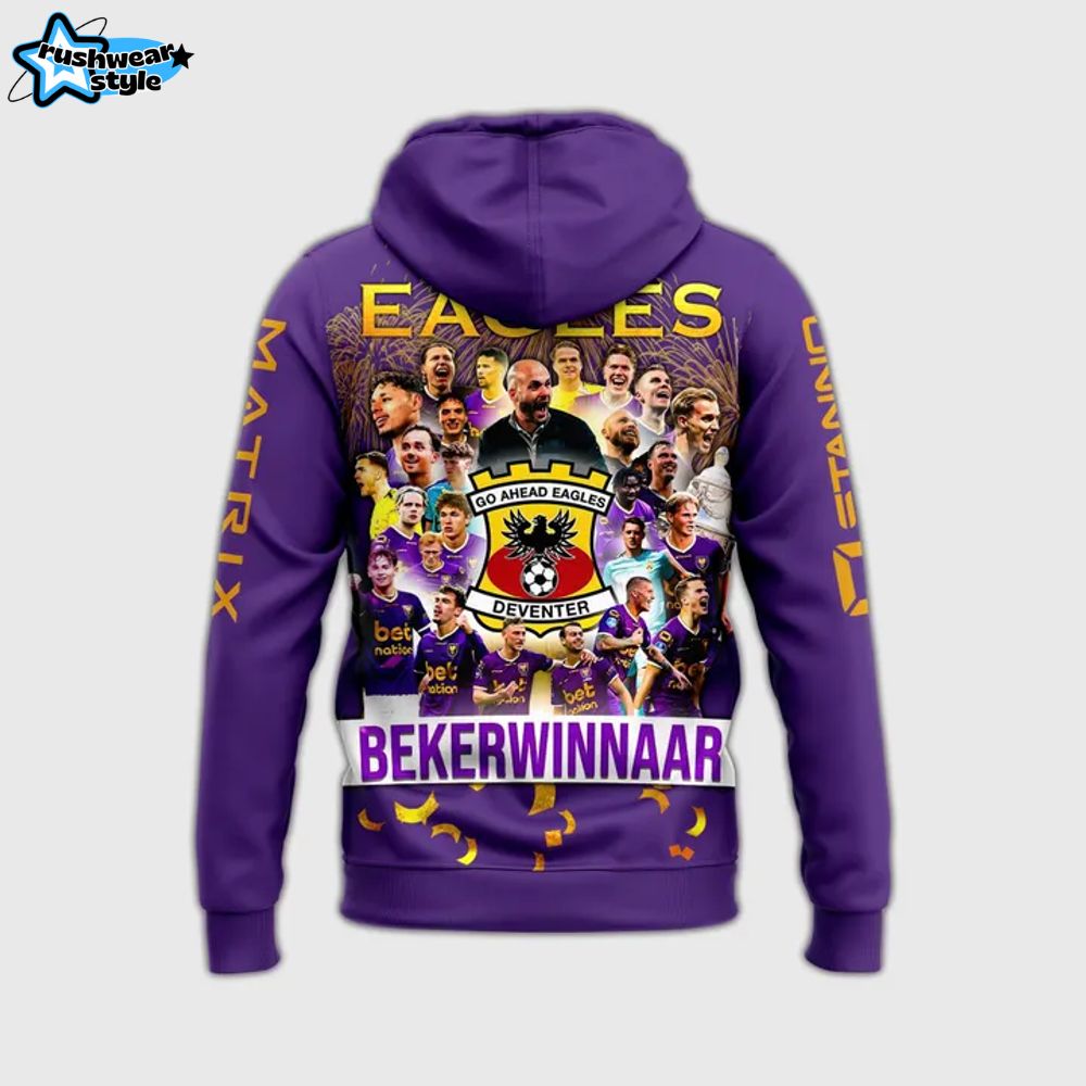 Go Ahead Eagles Bekerwinnaar Special Purple Hoodie Go Ahead Eagles Bekerwinnaar Special Purple Hoodie