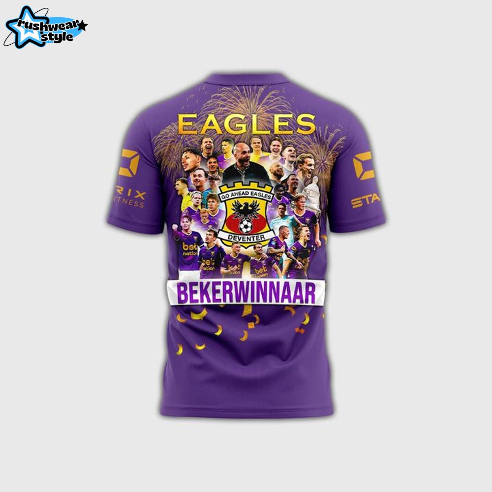 Go Ahead Eagles Bekerwinnaar Special Purple Tee Go Ahead Eagles Bekerwinnaar Special Purple Tee