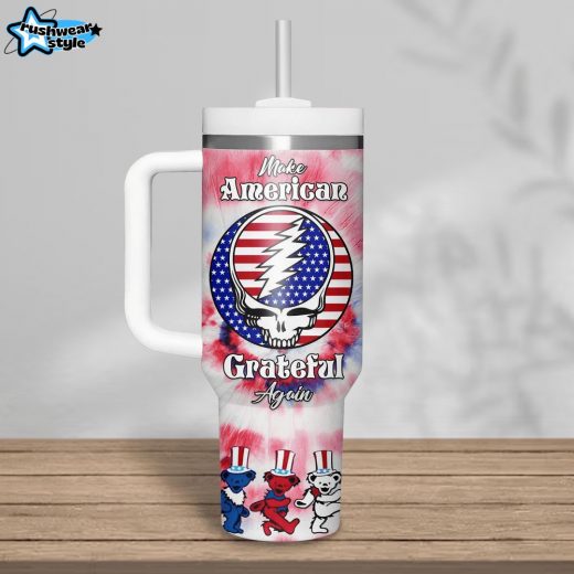 Grateful Dead Happy Independence Day Tumbler 40oz With Handle