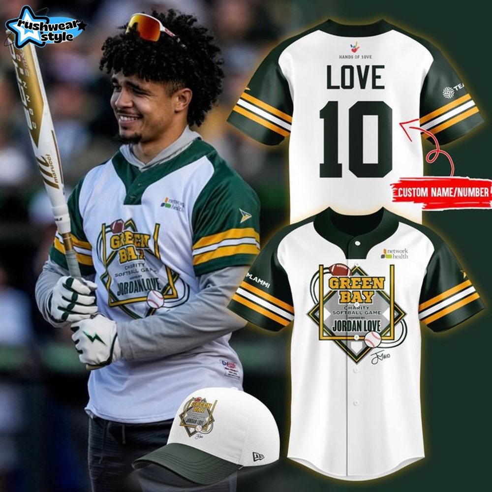 Green Bay Packers x Jordan Love White Personalized Baseball Jersey Green Bay Packers x Jordan Love White Personalized Baseball Jersey