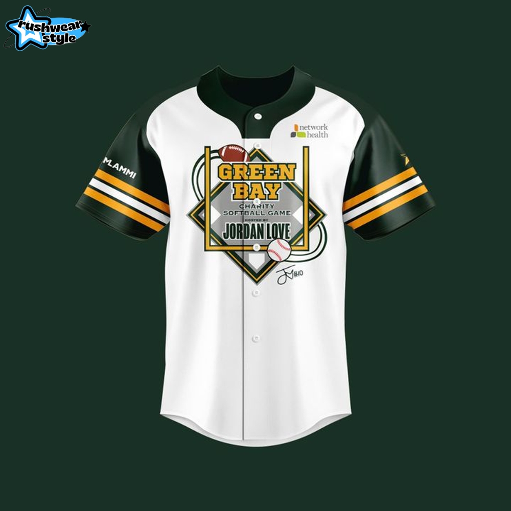 Green Bay Packers x Jordan Love White Personalized Baseball Jersey Green Bay Packers x Jordan Love White Personalized Baseball Jersey