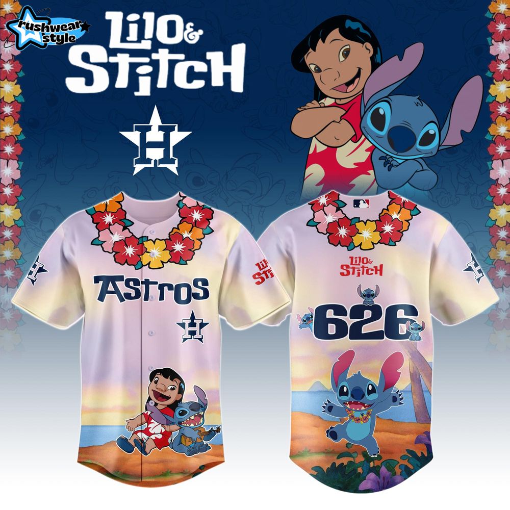 Houston Astros MLB x Lilo and Stitch New 2025 Jersey Houston Astros MLB x Lilo and Stitch New 2025 Jersey