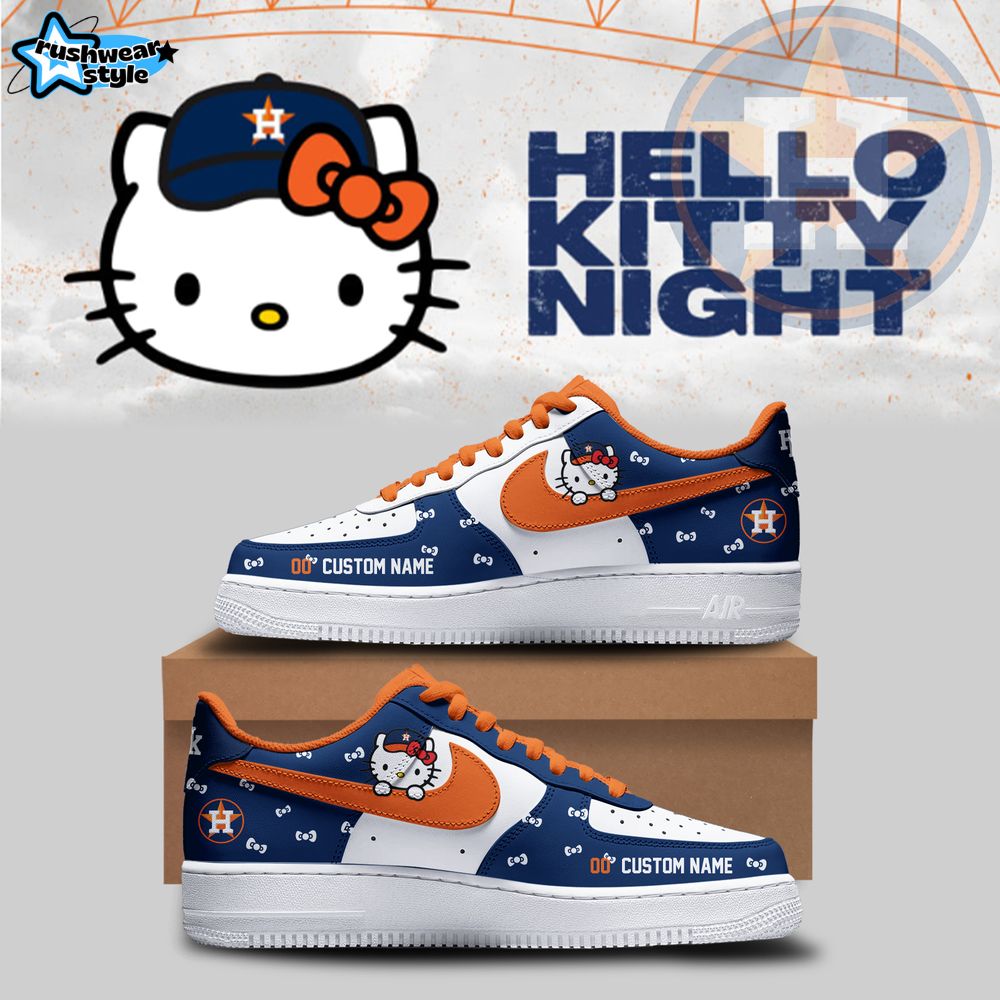 Houston Astros x Hello Kitty Night Special Edition Air Force 1 Sneaker Houston Astros x Hello Kitty Night Special Edition Air Force 1 Sneaker