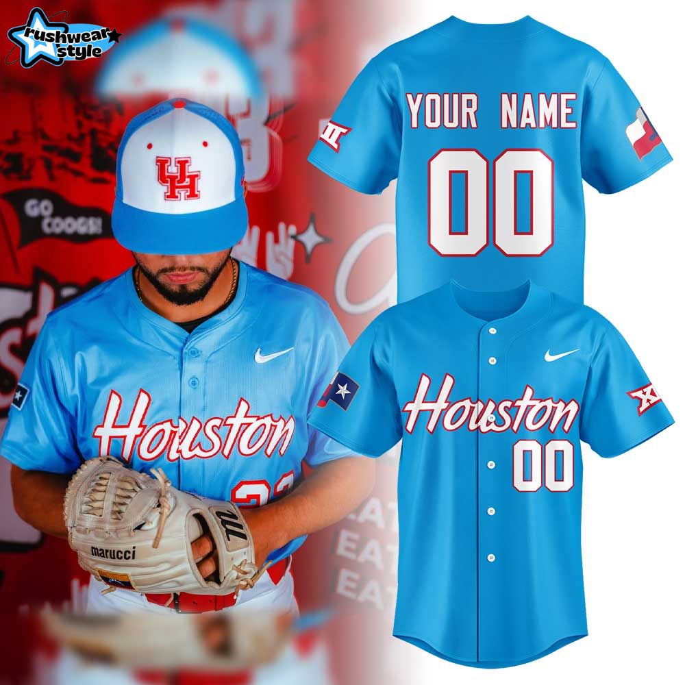 Houston Baseball Blue 2025 City Connect Custom Name Baseball Jersey Houston Baseball Blue 2025 City Connect Custom Name Baseball Jersey