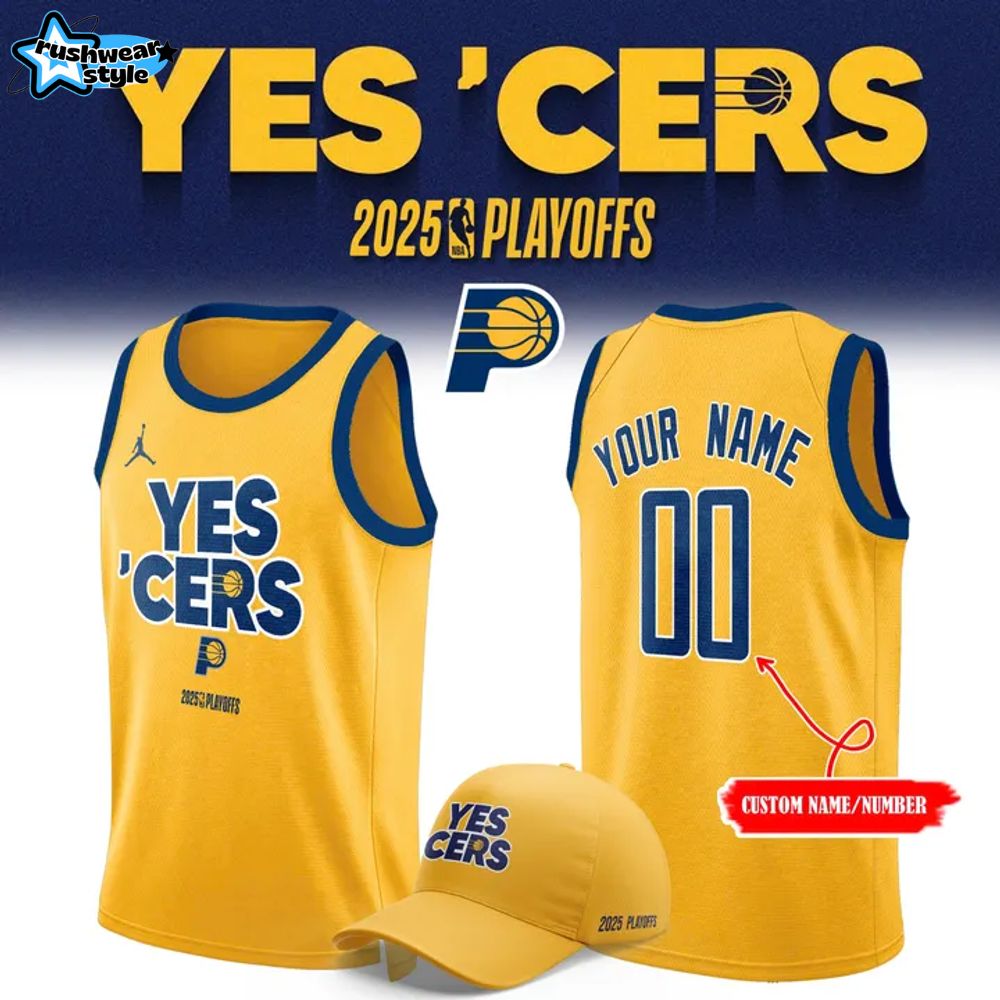 Indiana Pacers 2025 NBA Playoffs Yes 'Cers Basketball Jersey Indiana Pacers 2025 NBA Playoffs Yes 'Cers Basketball Jersey