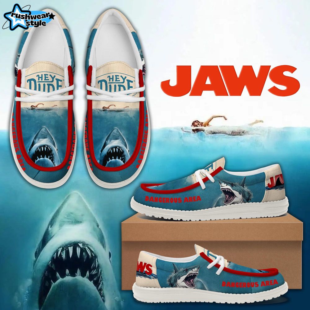 Jaws Movie "Dangerous Area" Loafer Shoes Jaws Movie "Dangerous Area" Loafer Shoes
