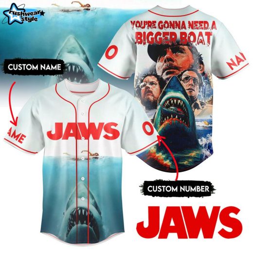 Jaws Movie Personalized Baseball Jersey