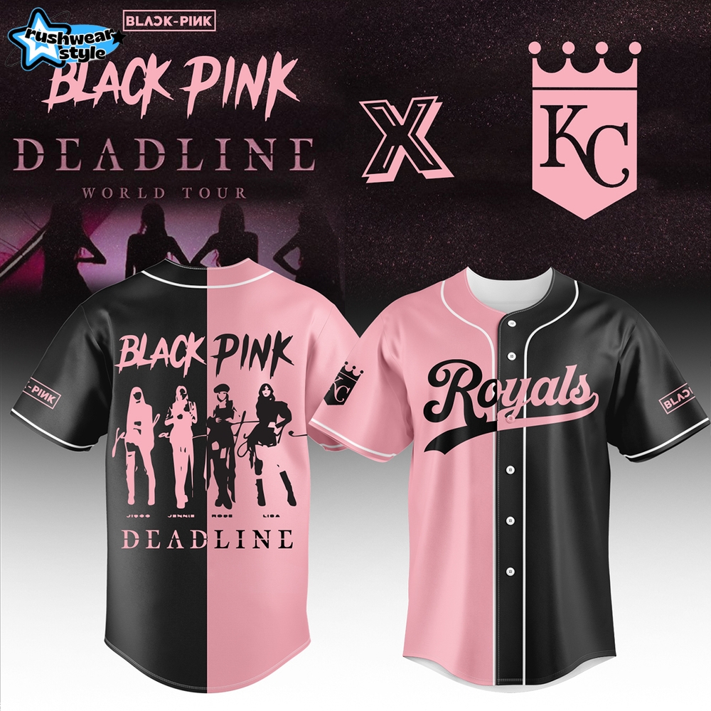 Kansas City Royals x Blackpink Deadline World Tour Baseball Jersey 2025 Kansas City Royals x Blackpink Deadline World Tour Baseball Jersey 2025