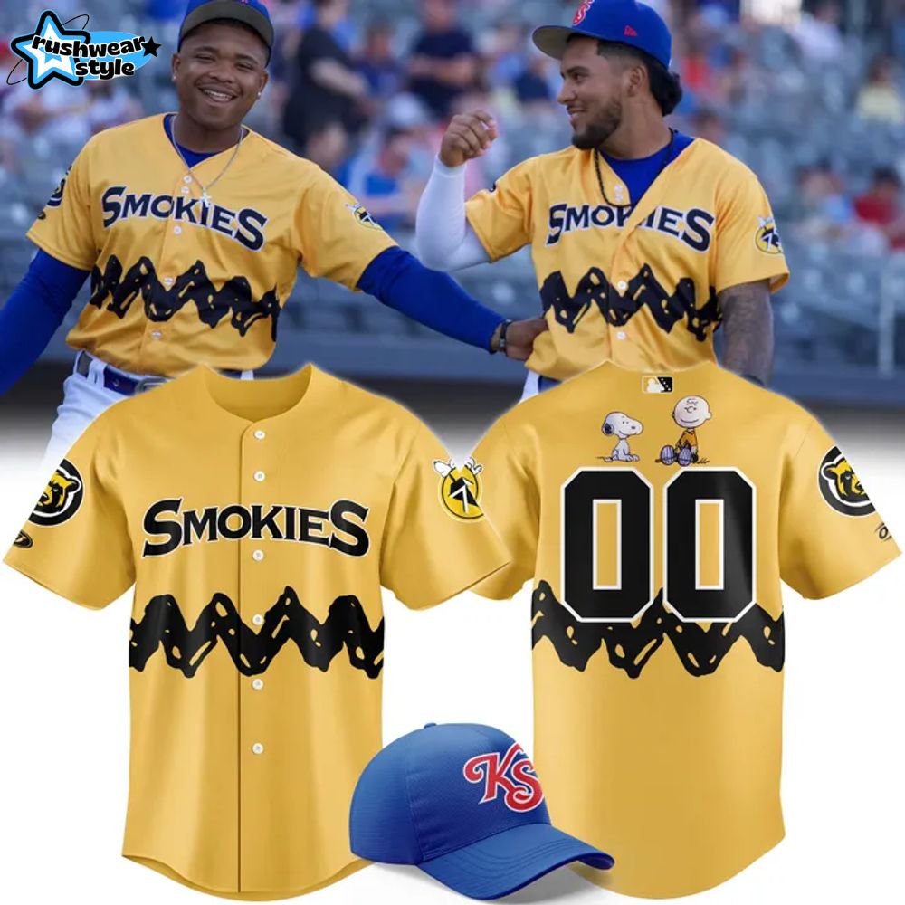 Knoxville Smokies x Peanuts Night 2025 Baseball Jersey Knoxville Smokies x Peanuts Night 2025 Baseball Jersey