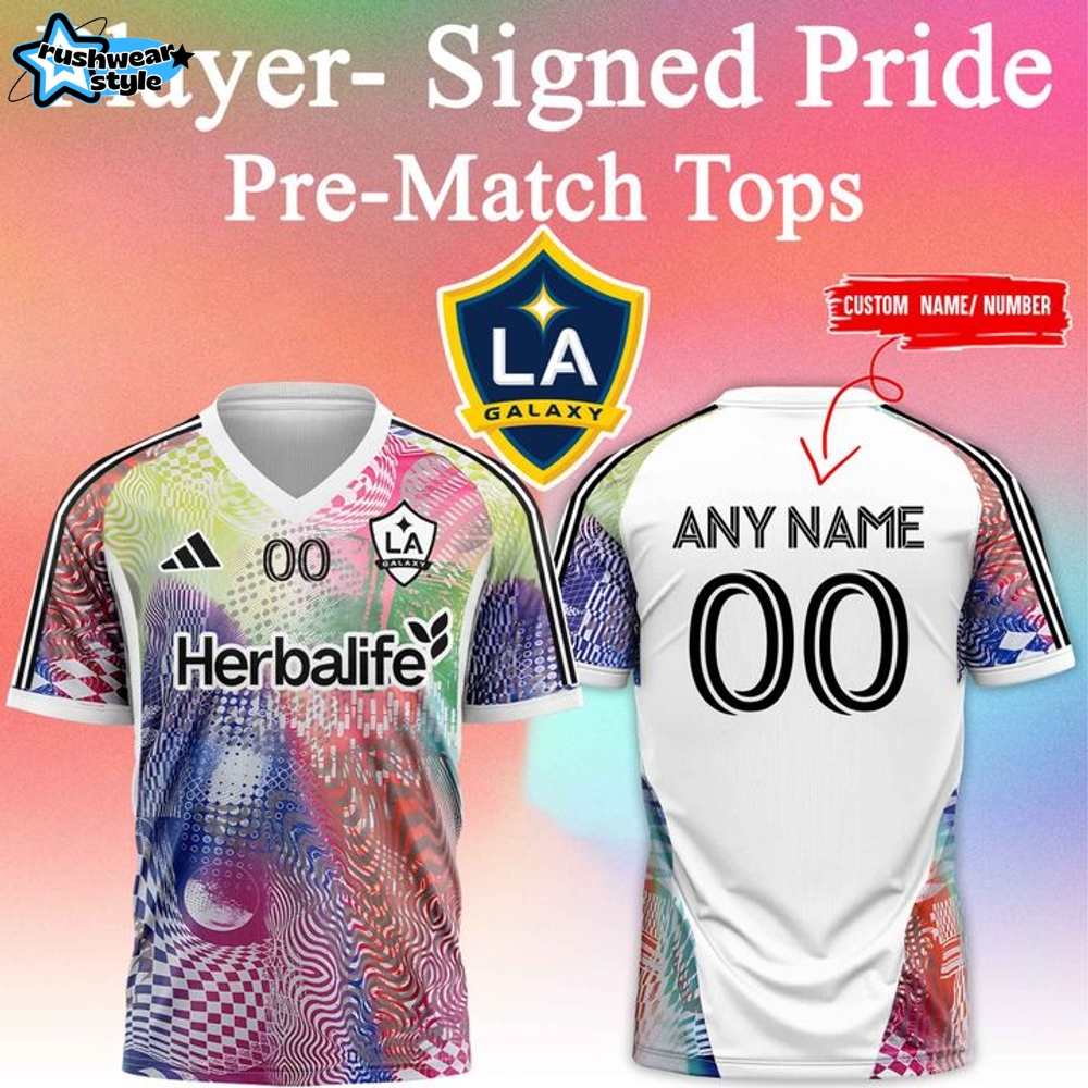 LA Galaxy White 2025 Pride Pre-Match Top Soccer Jersey LA Galaxy White 2025 Pride Pre-Match Top Soccer Jersey