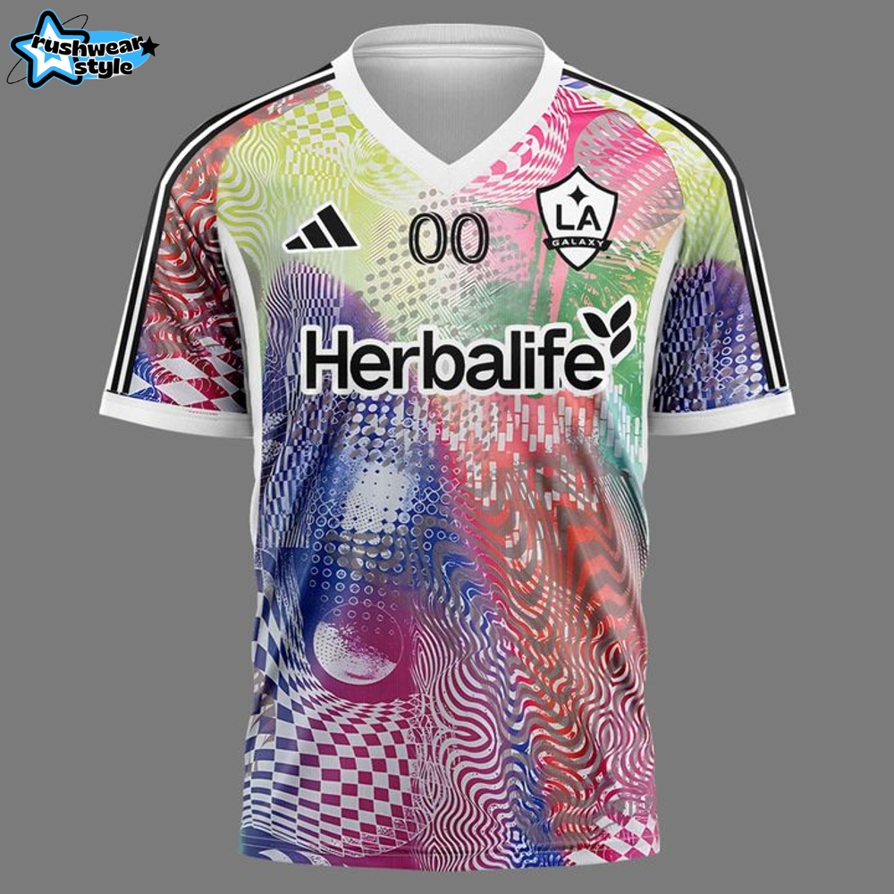LA Galaxy White 2025 Pride Pre-Match Top Soccer Jersey LA Galaxy White 2025 Pride Pre-Match Top Soccer Jersey