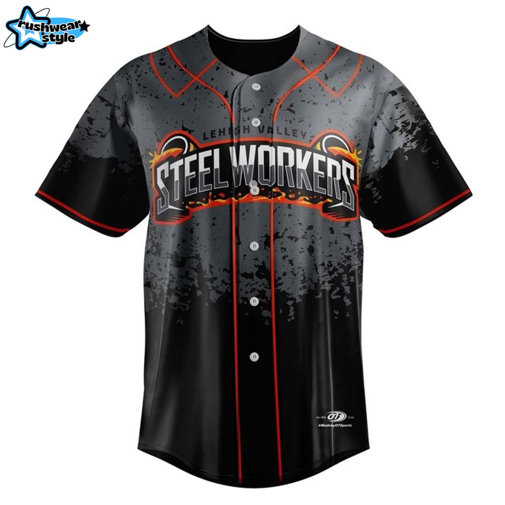 Lehigh Valley IronPigs "Steelworker" Replica Baseball Jersey Lehigh Valley IronPigs "Steelworker" Replica Baseball Jersey