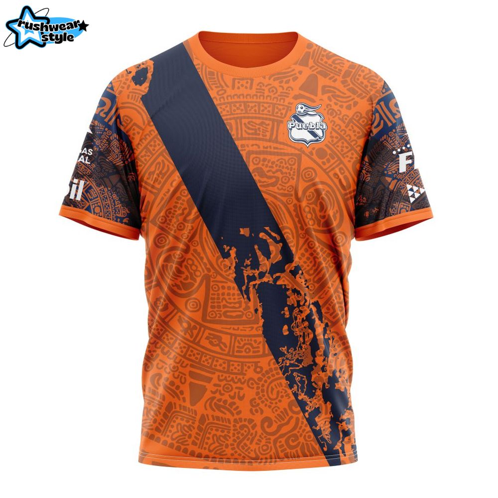 Liga Mx Club Puebla Away Aztec Custom Tshirt Liga Mx Club Puebla Away Aztec Custom Tshirt