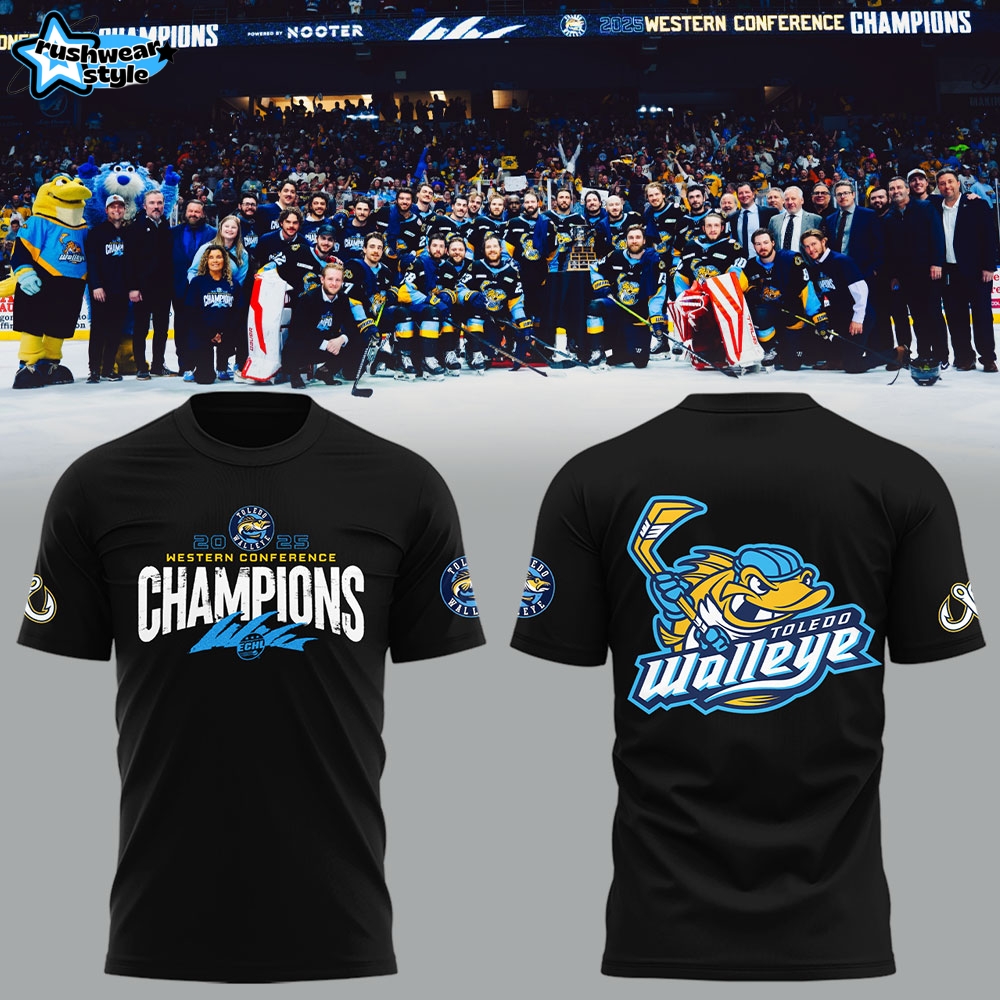 Limited Edition Toledo Walleye x 2025 ECHL Western Conference Champions Tshirt Limited Edition Toledo Walleye x 2025 ECHL Western Conference Champions Tshirt