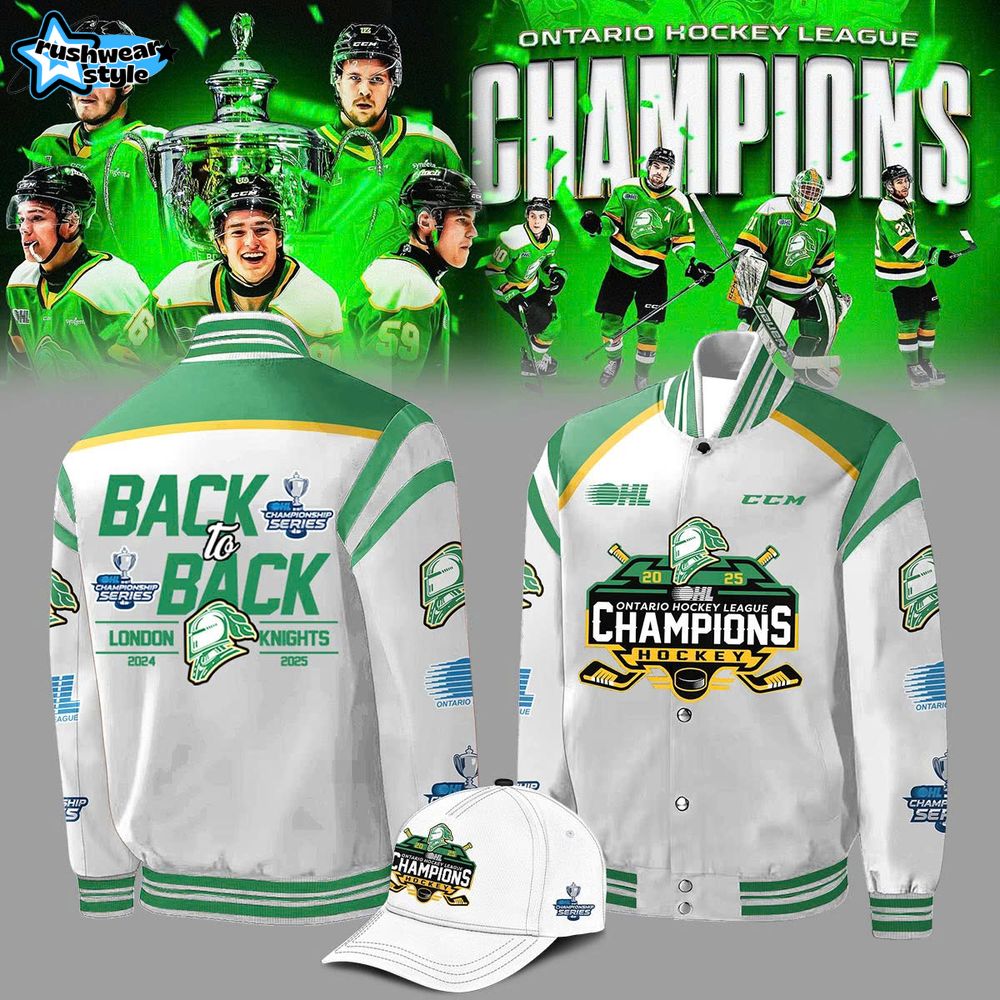London Knights OHL "Back to Back" Champions Special Bomber Jacket London Knights OHL "Back to Back" Champions Special Bomber Jacket