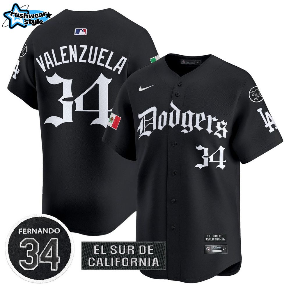 Los Angeles Dodgers Mexico 2025 Gothic Style Baseball Jersey Los Angeles Dodgers Mexico 2025 Gothic Style Baseball Jersey
