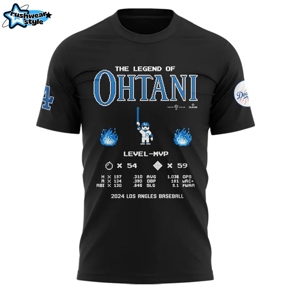 Los Angeles Dodgers The Legend of Ohtani Level MVP Tee Los Angeles Dodgers The Legend of Ohtani Level MVP Tee
