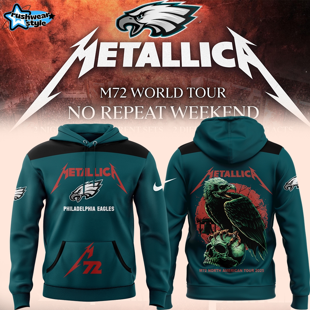 Metallica M72 World Tour x Philadelphia Eagles Shirt Hoodie Set Metallica M72 World Tour x Philadelphia Eagles Shirt Hoodie Set