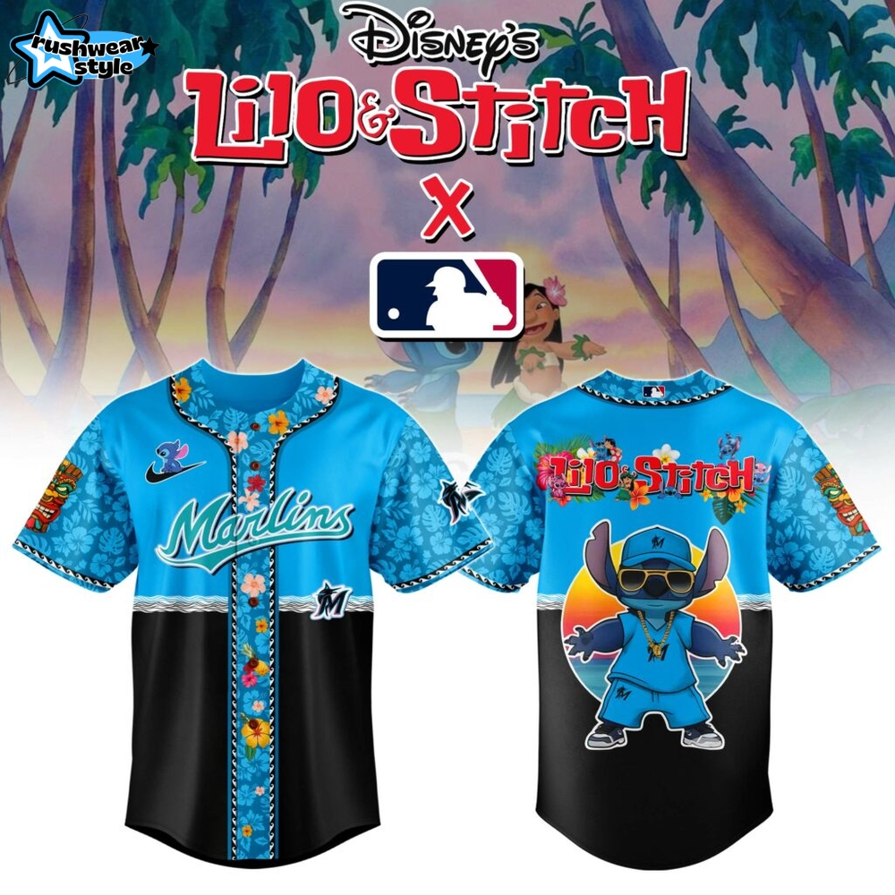 Miami Marlins MLB x Lilo & Stitch Jersey Miami Marlins MLB x Lilo & Stitch Jersey