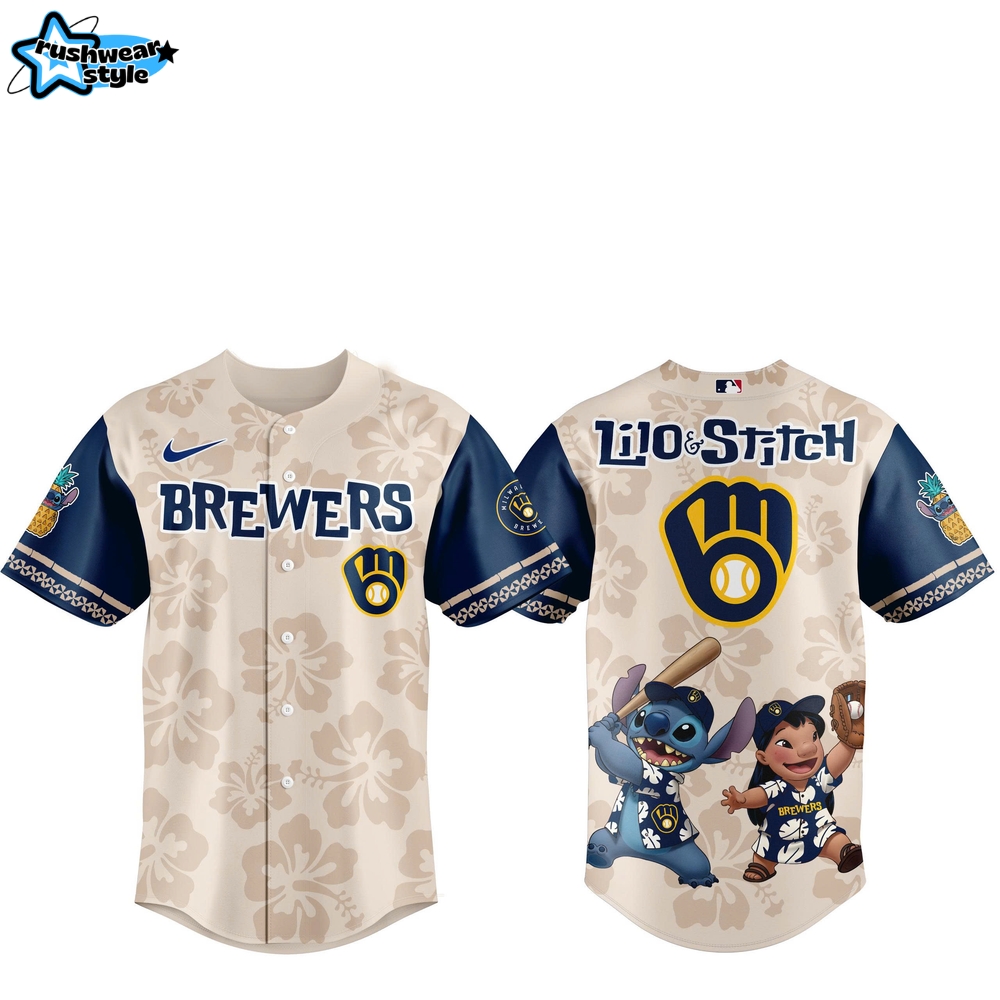 Milwaukee Brewers x Lilo & Stitch 2025 Baseball Jersey Combo Milwaukee Brewers x Lilo & Stitch 2025 Baseball Jersey Combo