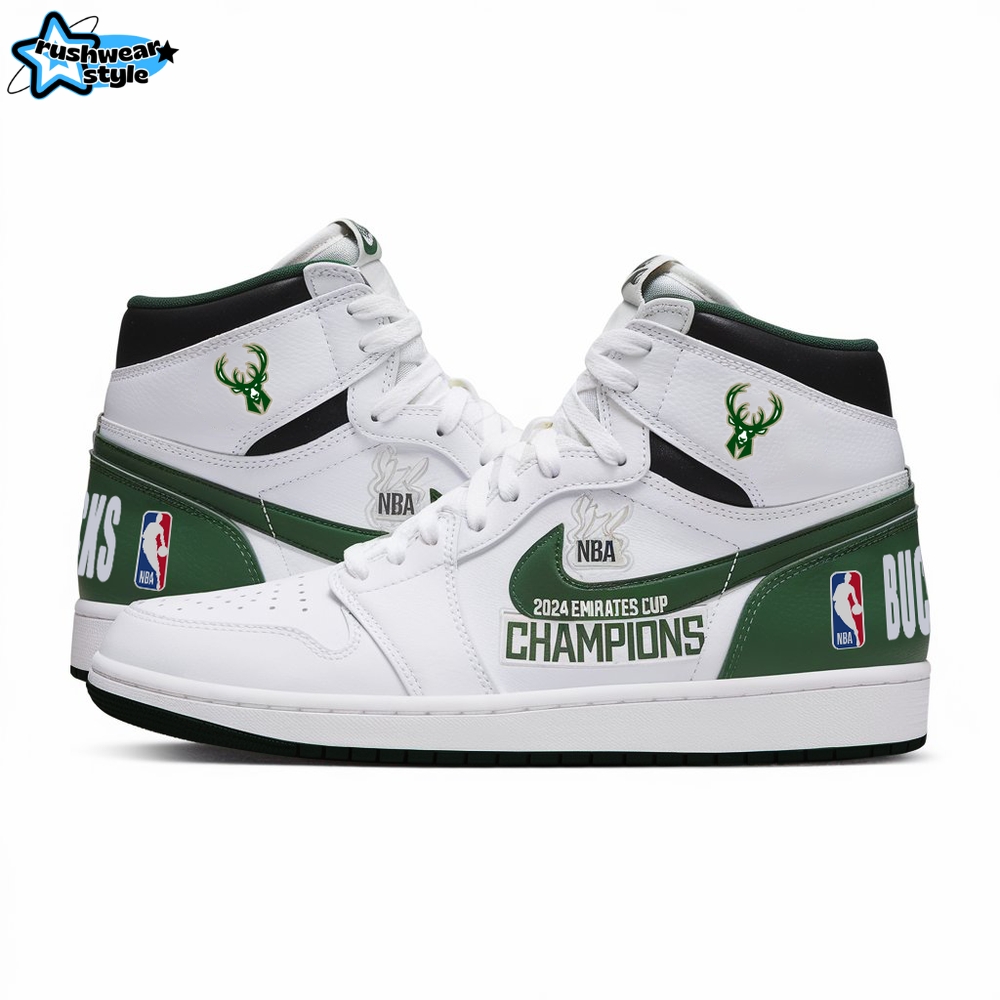 Nba Milwaukee Bucks Nike Air Jordan 1 Custom Sneakers Nba Milwaukee Bucks Nike Air Jordan 1 Custom Sneakers